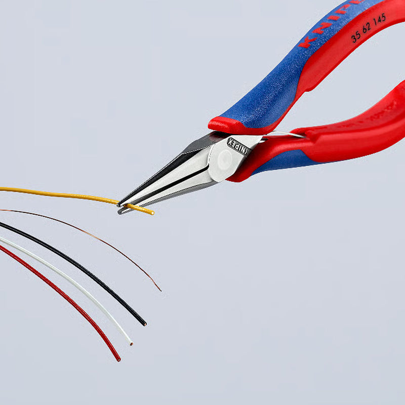 Kìm kẹp linh kiện điện tử, hàm kẹp bán nguyệt trơn KNIPEX 35 62 145 chiều dài 145mm