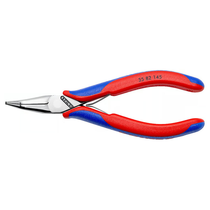 Kìm kẹp linh kiện điện tử, hàm kẹp trơn cong 45° KNIPEX 35 82 145 chiều dài 145mm