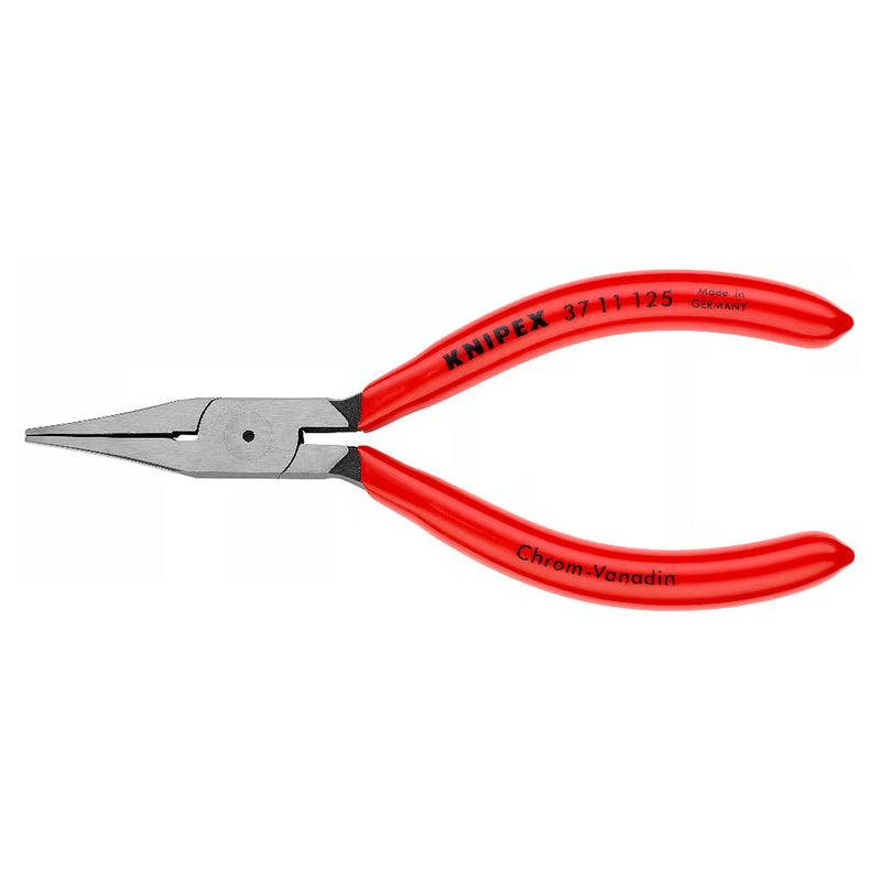 Kìm kẹp, uốn vật liệu chi tiết nhỏ hàm phẳng mũi rộng KNIPEX chiều dài 125mm, tay cầm bọc nhựa kháng dầu mở