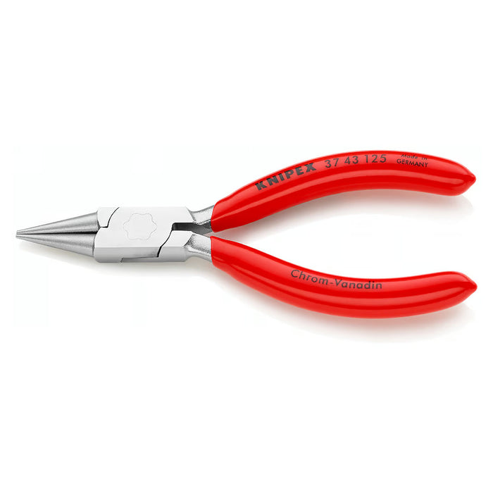 Kìm kẹp, uốn vật liệu chi tiết nhỏ hàm tròn KNIPEX chiều dài 125mm, tay cầm bọc nhựa kháng dầu mở