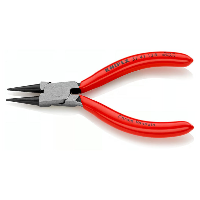 Kìm kẹp, uốn vật liệu chi tiết nhỏ hàm tròn KNIPEX chiều dài 125mm, tay cầm bọc nhựa kháng dầu mở