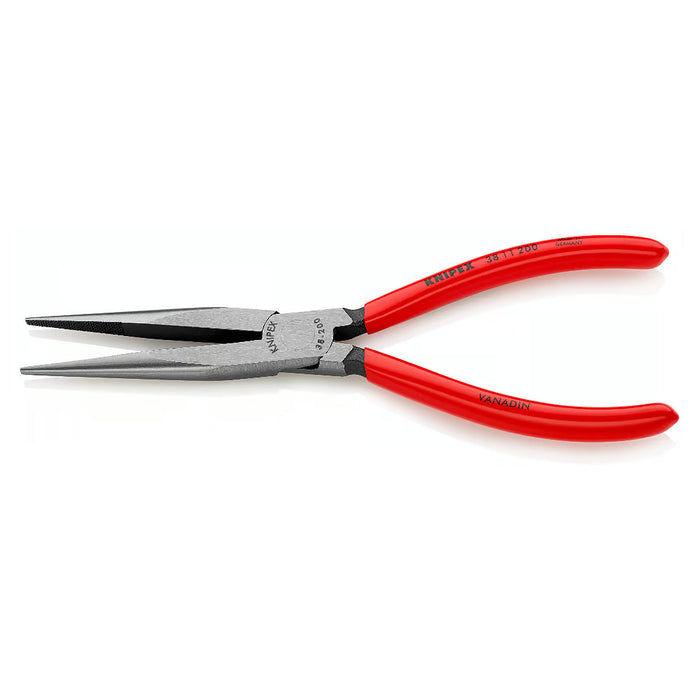 Kìm nhọn KNIPEX 38 11 200 chiều dài 200mm, mạ đen nhám tay cầm bọc nhựa kháng dầu mở