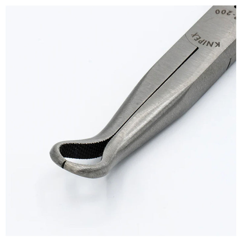 Kìm nhọn, mũi vành khuyên chuyên dùng rút dây KNIPEX 38 91 200 chiều dài 200mm, mạ đen nhám tay cầm bọc nhựa kháng dầu mở