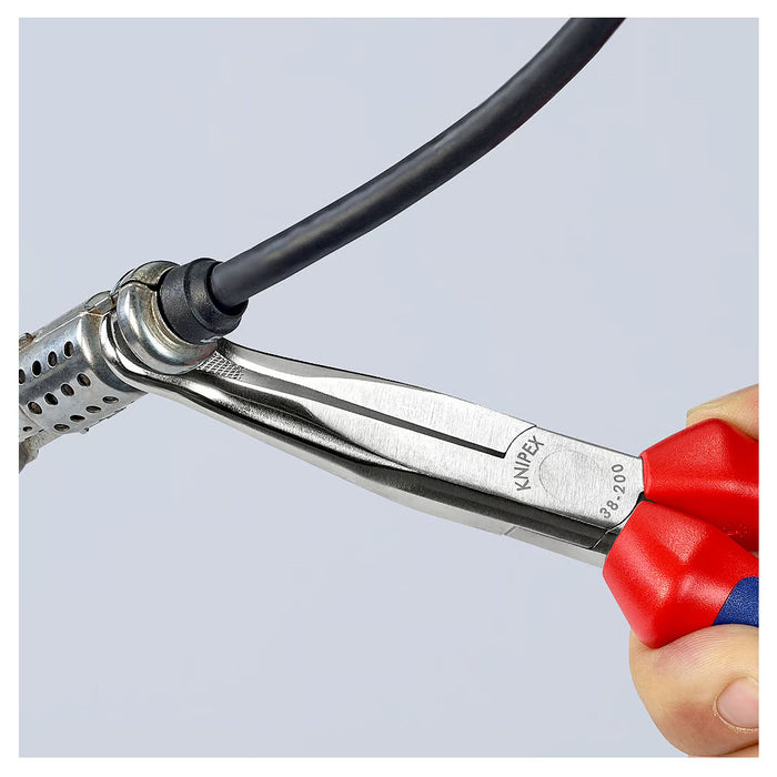 Kìm nhọn, mũi vành khuyên chuyên dùng rút dây KNIPEX 38 95 200 chiều dài 200mm, mạ chrome