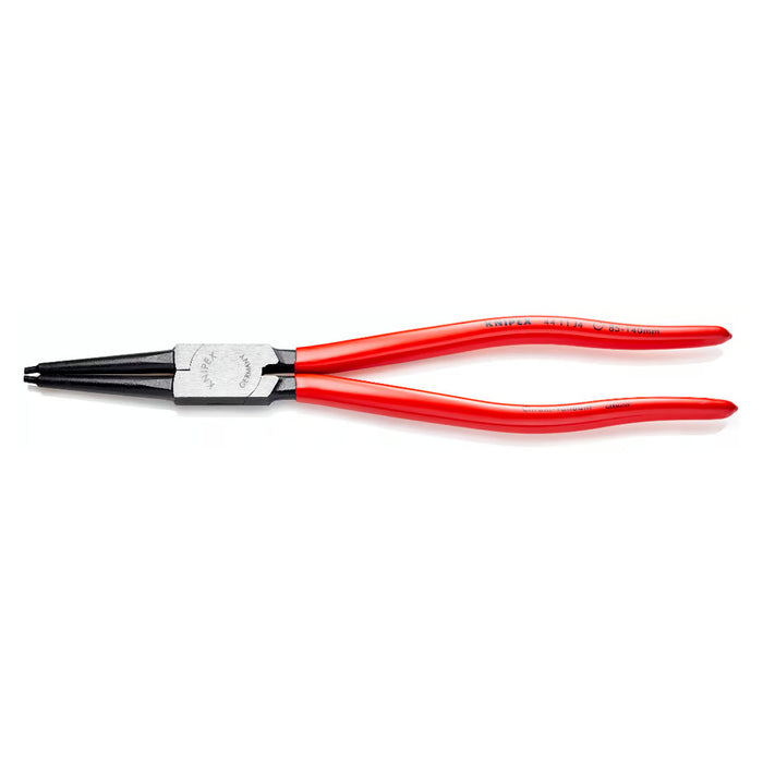 Kìm mở phe trong KNIPEX chiều dài từ 140mm - 320mm, khả năng mở phe từ Ø8mm - Ø140mm, mạ đen nhám tay cầm bọc nhựa kháng dầu mở