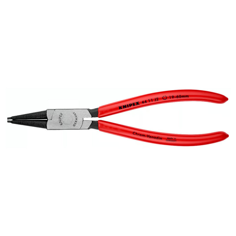 Kìm mở phe trong KNIPEX chiều dài từ 140mm - 320mm, khả năng mở phe từ Ø8mm - Ø140mm, mạ đen nhám tay cầm bọc nhựa kháng dầu mở