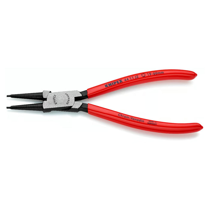 Kìm mở phe trong KNIPEX chiều dài từ 140mm - 320mm, khả năng mở phe từ Ø8mm - Ø140mm, mạ đen nhám tay cầm bọc nhựa kháng dầu mở
