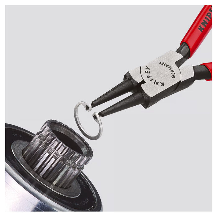 Kìm mở phe trong KNIPEX chiều dài từ 140mm - 320mm, khả năng mở phe từ Ø8mm - Ø140mm, mạ đen nhám tay cầm bọc nhựa kháng dầu mở