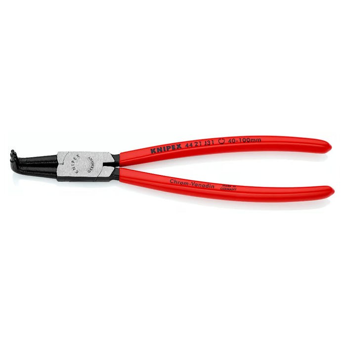 Kìm mở phe trong, đầu mũi cong 90° KNIPEX chiều dài từ 130mm - 300mm, khả năng mở phe từ Ø8mm - Ø140mm,mạ đen nhám tay cầm bọc nhựa kháng dầu mở
