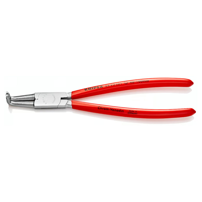 Kìm mở phe trong, đầu mũi cong 90° KNIPEX chiều dài từ 130mm - 215mm, khả năng mở phe từ Ø12mm - Ø100mm, mạ chrome tay cầm bọc nhựa kháng dầu mở