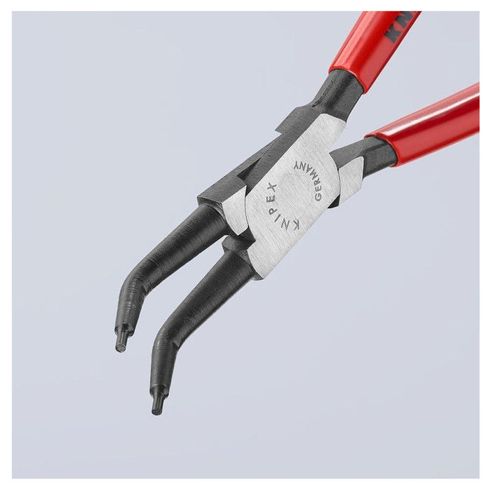 Kìm mở phe trong, đầu mũi cong 45° KNIPEX chiều dài từ 140mm - 310mm, khả năng mở phe từ Ø8mm - Ø140mm, mạ đen nhám tay cầm bọc nhựa kháng dầu mở