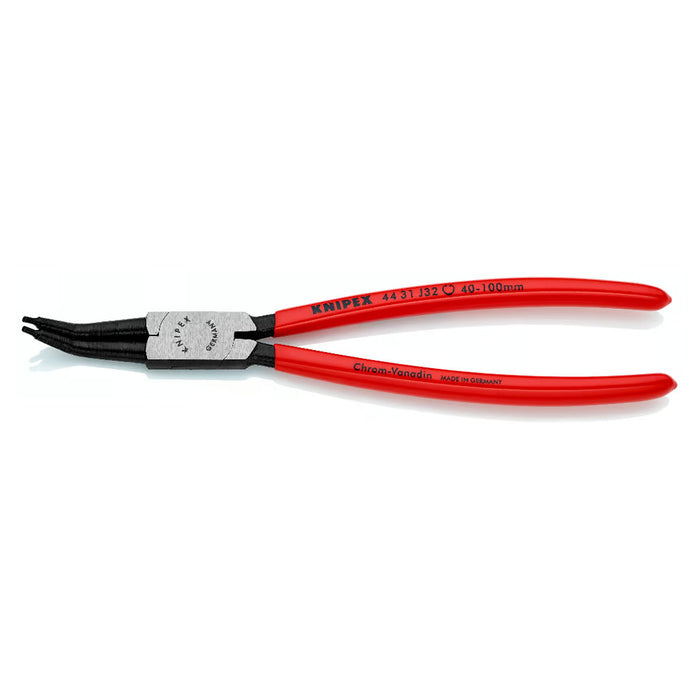 Kìm mở phe trong, đầu mũi cong 45° KNIPEX chiều dài từ 140mm - 310mm, khả năng mở phe từ Ø8mm - Ø140mm, mạ đen nhám tay cầm bọc nhựa kháng dầu mở