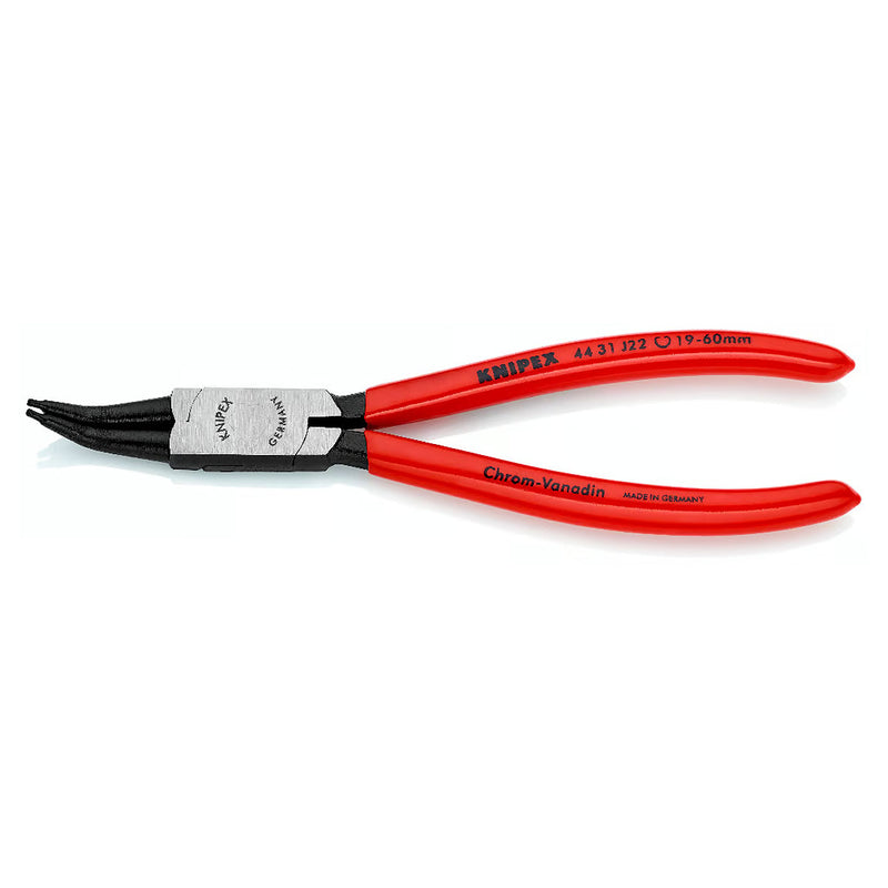 Kìm mở phe trong, đầu mũi cong 45° KNIPEX chiều dài từ 140mm - 310mm, khả năng mở phe từ Ø8mm - Ø140mm, mạ đen nhám tay cầm bọc nhựa kháng dầu mở