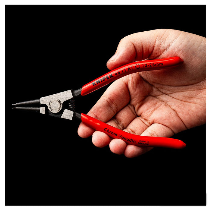 Kìm mở phe ngoài KNIPEX chiều dài từ 140mm - 320mm, khả năng mở phe từ Ø3mm - Ø140mm, mạ đen nhám tay cầm bọc nhựa kháng dầu mở