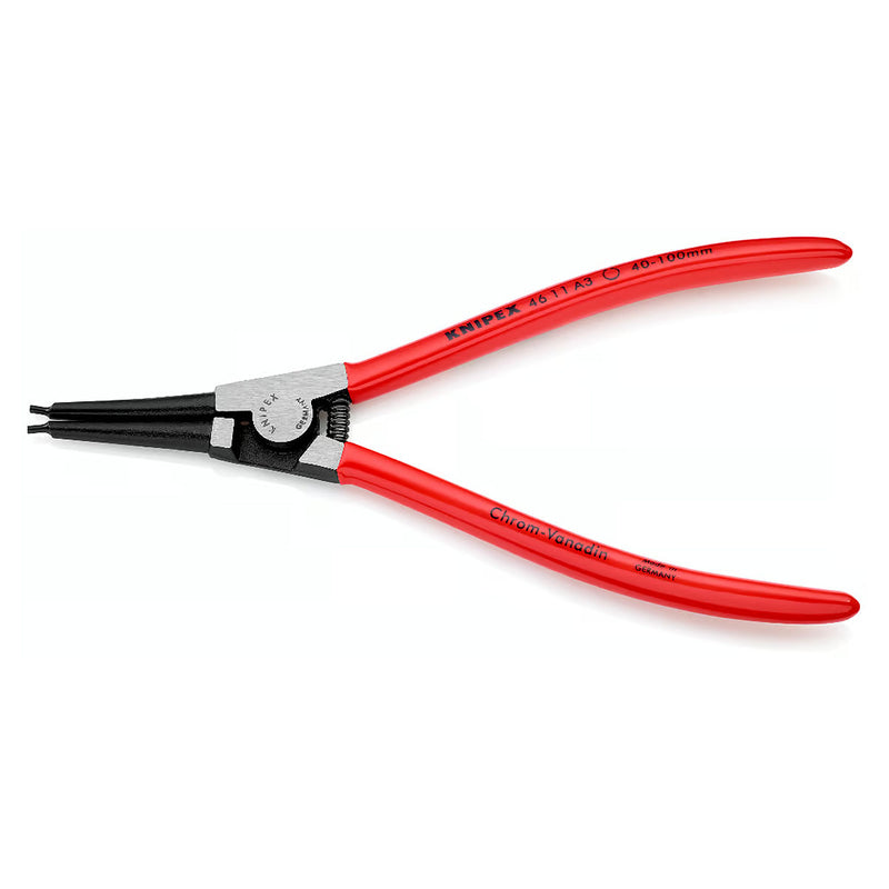 Kìm mở phe ngoài KNIPEX chiều dài từ 140mm - 320mm, khả năng mở phe từ Ø3mm - Ø140mm, mạ đen nhám tay cầm bọc nhựa kháng dầu mở