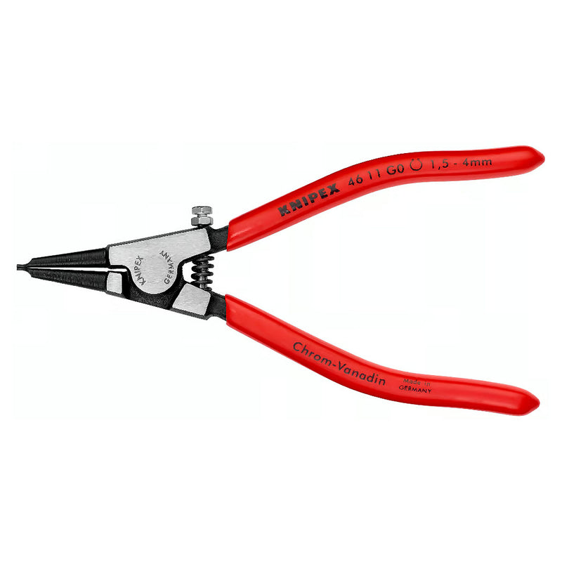 Kìm mở phe ngoài, có lò xo trợ lực KNIPEX 46 11 G0 chiều dài 140mm, khả năng mở phe Ø1.5mm - Ø4mm, mạ đen nhám, tay cầm bọc nhựa kháng dầu mở