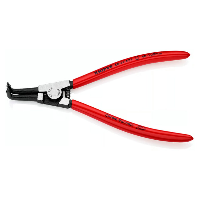 Kìm mở phe ngoài, đầu mũi cong 90° KNIPEX chiều dài từ 125mm - 300mm, khả năng mở phe từ Ø3mm - Ø140mm, mạ đen nhám tay cầm bọc nhựa kháng dầu mở