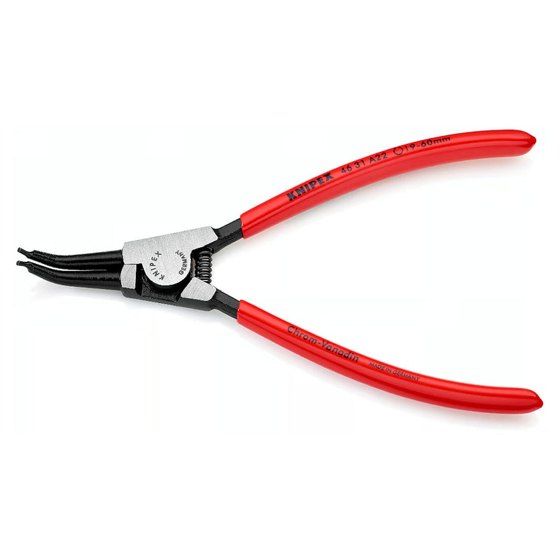 Kìm mở phe ngoài, đầu mũi cong 45° KNIPEX chiều dài từ 130mm - 310mm, khả năng mở phe từ Ø3mm - Ø140mm, mạ đen nhám tay cầm bọc nhựa kháng dầu mở