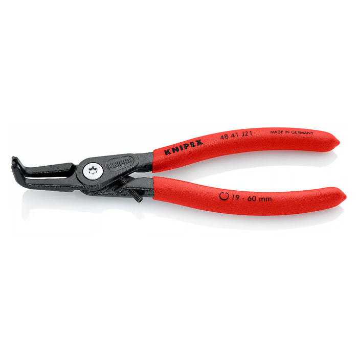 Kìm mở phe trong, đầu mũi siêu mảnh cong 90°, có chốt chặn KNIPEX chiều dài từ 130mm - 210mm, khả năng mở phe từ Ø8mm - Ø100mm, mạ xám nhám tay cầm bọc nhựa chống trượt