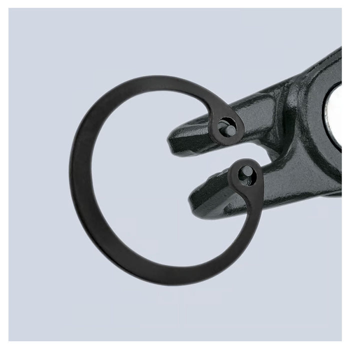 Kìm mở phe trong, đầu mũi siêu mảnh cong 90°, có chốt chặn KNIPEX chiều dài từ 130mm - 210mm, khả năng mở phe từ Ø8mm - Ø100mm, mạ xám nhám tay cầm bọc nhựa chống trượt