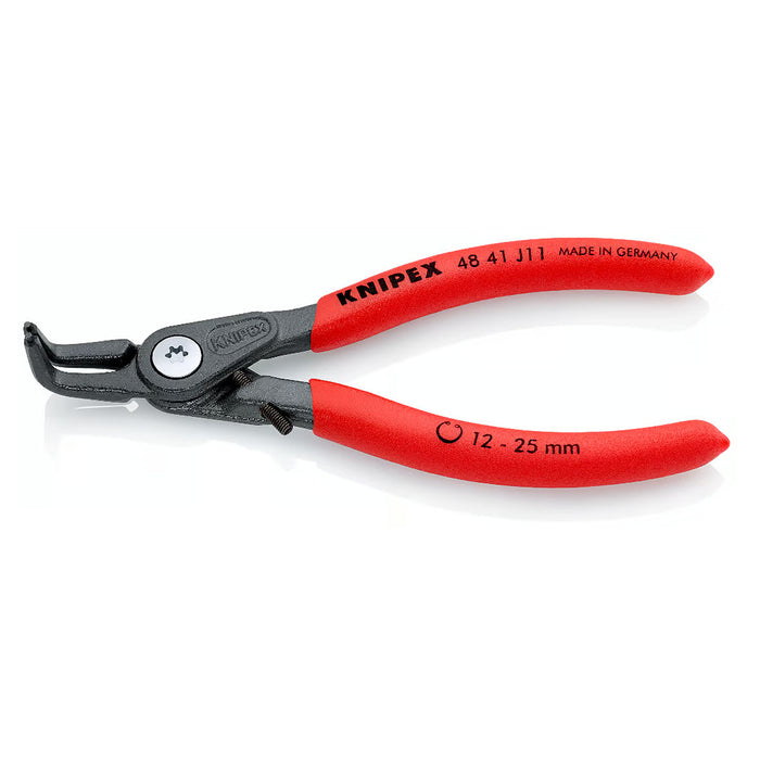Kìm mở phe trong, đầu mũi siêu mảnh cong 90°, có chốt chặn KNIPEX chiều dài từ 130mm - 210mm, khả năng mở phe từ Ø8mm - Ø100mm, mạ xám nhám tay cầm bọc nhựa chống trượt
