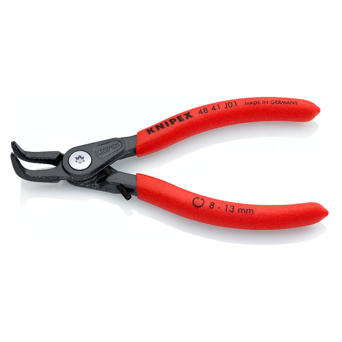 Kìm mở phe trong, đầu mũi siêu mảnh cong 90°, có chốt chặn KNIPEX chiều dài từ 130mm - 210mm, khả năng mở phe từ Ø8mm - Ø100mm, mạ xám nhám tay cầm bọc nhựa chống trượt