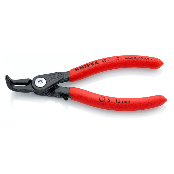 Kìm mở phe trong, đầu mũi siêu mảnh cong 90°, có chốt chặn KNIPEX chiều dài từ 130mm - 210mm, khả năng mở phe từ Ø8mm - Ø100mm, mạ xám nhám tay cầm bọc nhựa chống trượt