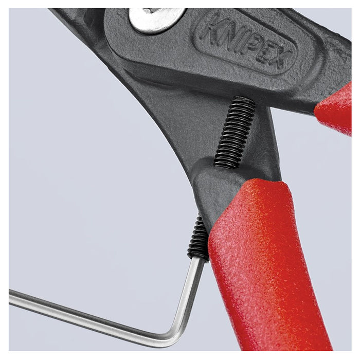 Kìm mở phe ngoài, đầu mũi siêu mảnh cong 90° có chốt chặn KNIPEX chiều dài từ 130mm - 210mm, khả năng mở phe từ Ø3mm - Ø100mm, mạ xám nhám tay cầm bọc nhựa chống trượt