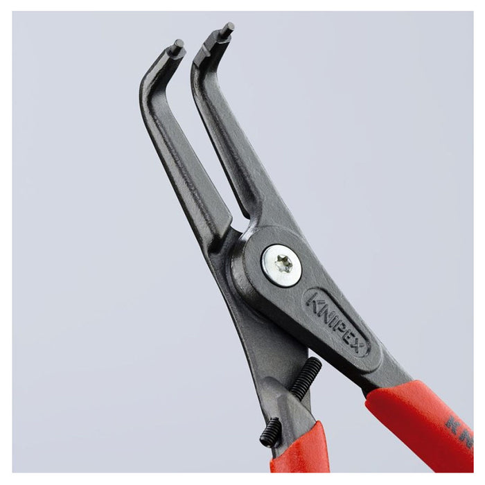 Kìm mở phe ngoài, đầu mũi siêu mảnh cong 90° có chốt chặn KNIPEX chiều dài từ 130mm - 210mm, khả năng mở phe từ Ø3mm - Ø100mm, mạ xám nhám tay cầm bọc nhựa chống trượt