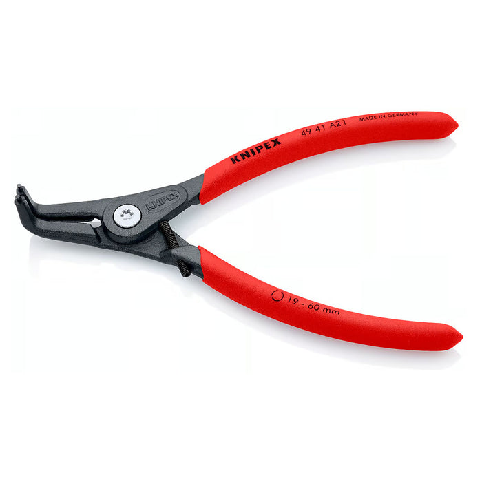 Kìm mở phe ngoài, đầu mũi siêu mảnh cong 90° có chốt chặn KNIPEX chiều dài từ 130mm - 210mm, khả năng mở phe từ Ø3mm - Ø100mm, mạ xám nhám tay cầm bọc nhựa chống trượt