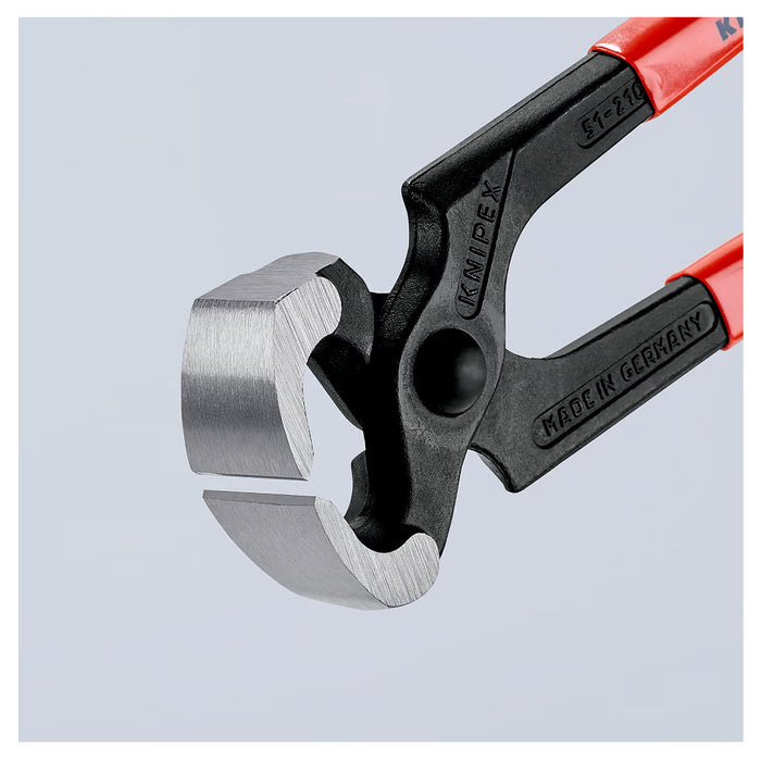 Kìm càng cua, tích hợp đầu búa KNIPEX 51 01 210 chiều dài 210mm, mạ đen nhám tay cầm bọc nhựa kháng dầu mở