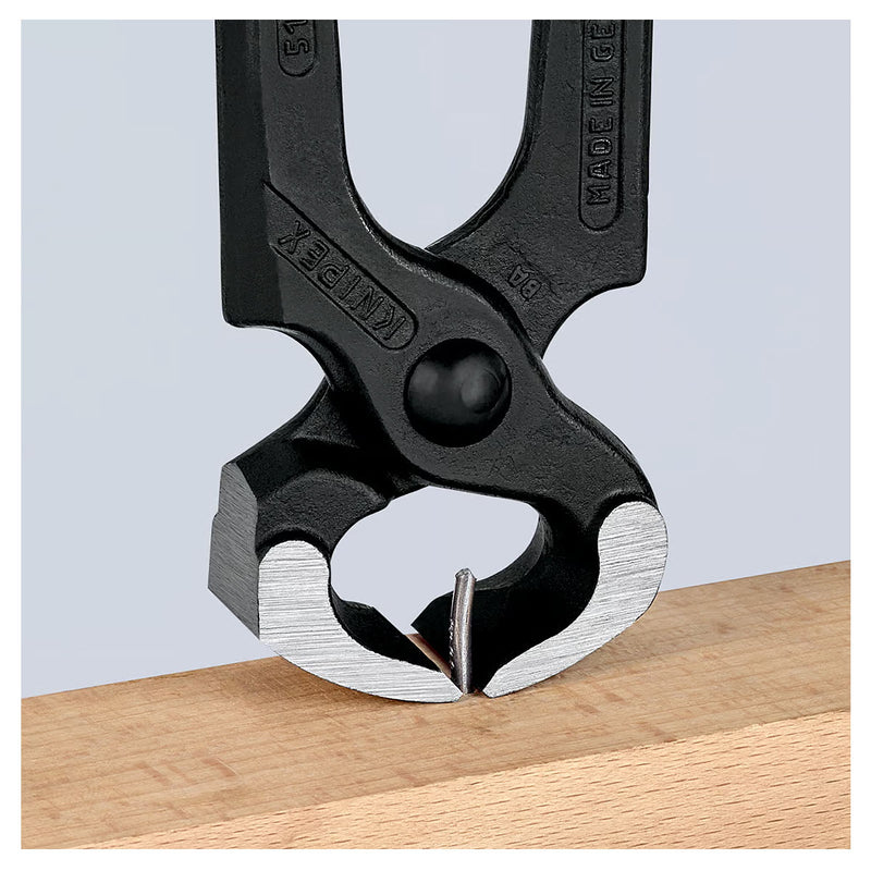 Kìm càng cua, tích hợp đầu búa KNIPEX 51 01 210 chiều dài 210mm, mạ đen nhám tay cầm bọc nhựa kháng dầu mở