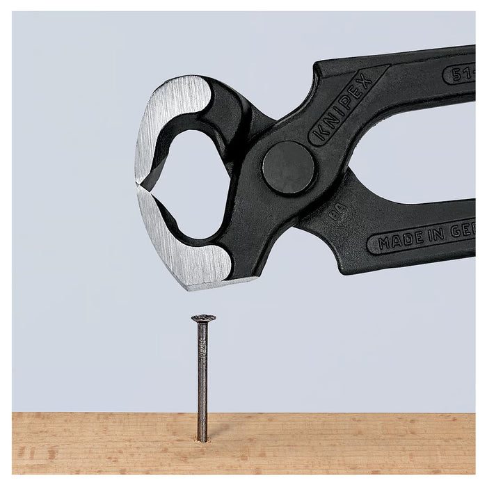 Kìm càng cua, tích hợp đầu búa KNIPEX 51 01 210 chiều dài 210mm, mạ đen nhám tay cầm bọc nhựa kháng dầu mở