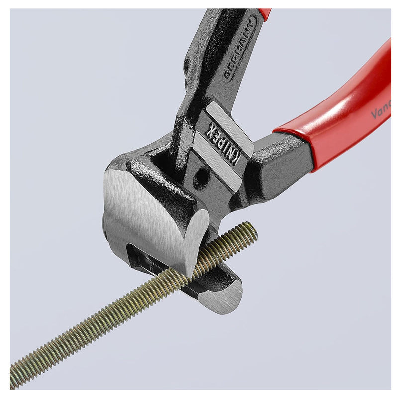 Kìm cắt cộng lực kiểu càng cua góc 85° KNIPEX 61 01 200 chiều dài 200mm, mạ đen nhám, tay cầm bọc nhựa kháng dầu mở