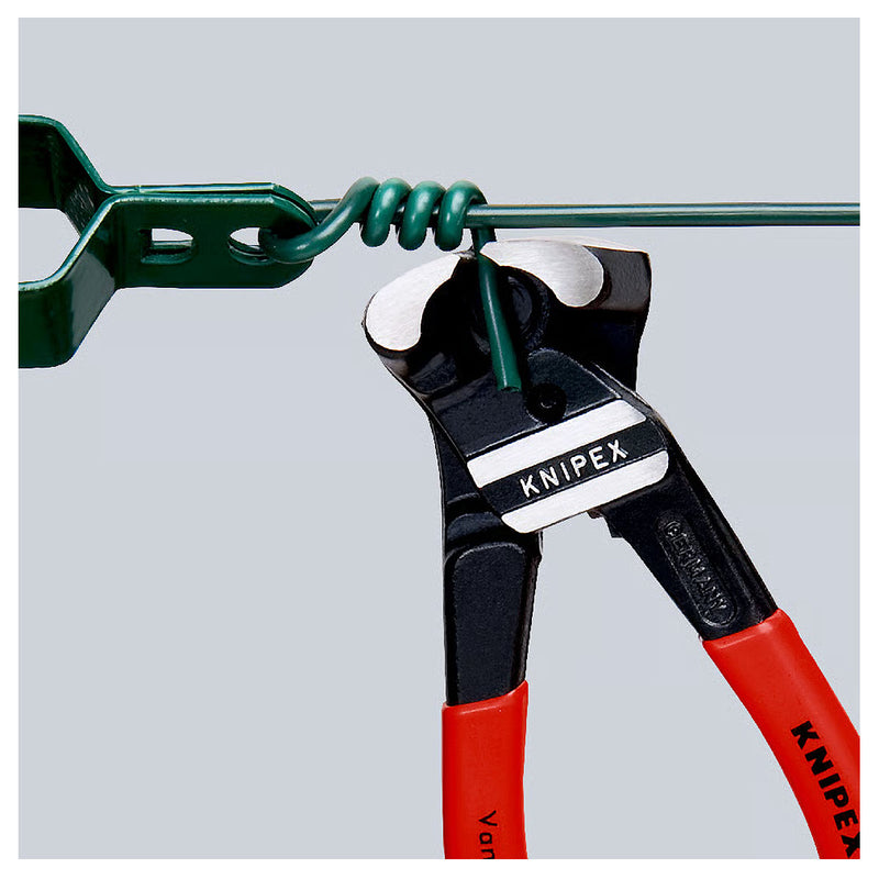 Kìm cắt cộng lực kiểu càng cua góc 85° KNIPEX 61 01 200 chiều dài 200mm, mạ đen nhám, tay cầm bọc nhựa kháng dầu mở