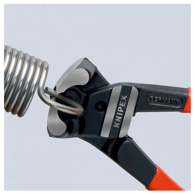 Kìm cắt cộng lực kiểu càng cua góc 85° KNIPEX 61 01 200 chiều dài 200mm, mạ đen nhám, tay cầm bọc nhựa kháng dầu mở