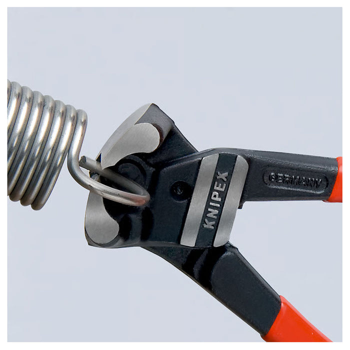 Kìm cắt cộng lực kiểu càng cua góc 85° KNIPEX 61 01 200 chiều dài 200mm, mạ đen nhám, tay cầm bọc nhựa kháng dầu mở