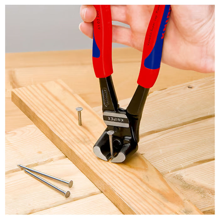 Kìm cắt cộng lực kiểu càng cua góc 85° KNIPEX 61 02 200 chiều dài 200mm, mạ đen nhám, tay cầm bọc nhựa chống trượt