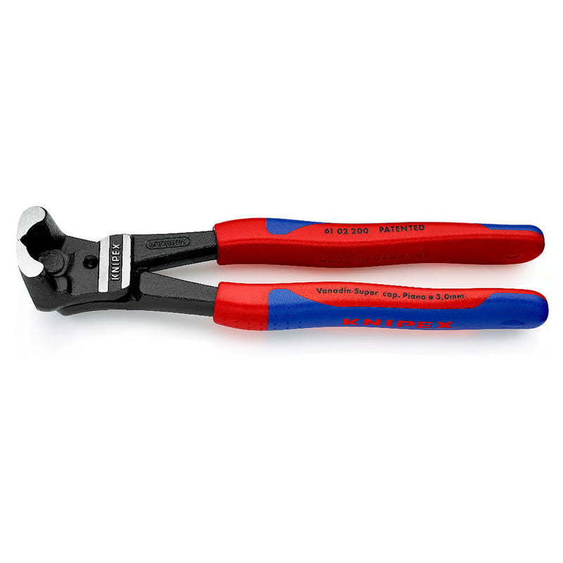 Kìm cắt cộng lực kiểu càng cua góc 85° KNIPEX 61 02 200 chiều dài 200mm, mạ đen nhám, tay cầm bọc nhựa chống trượt