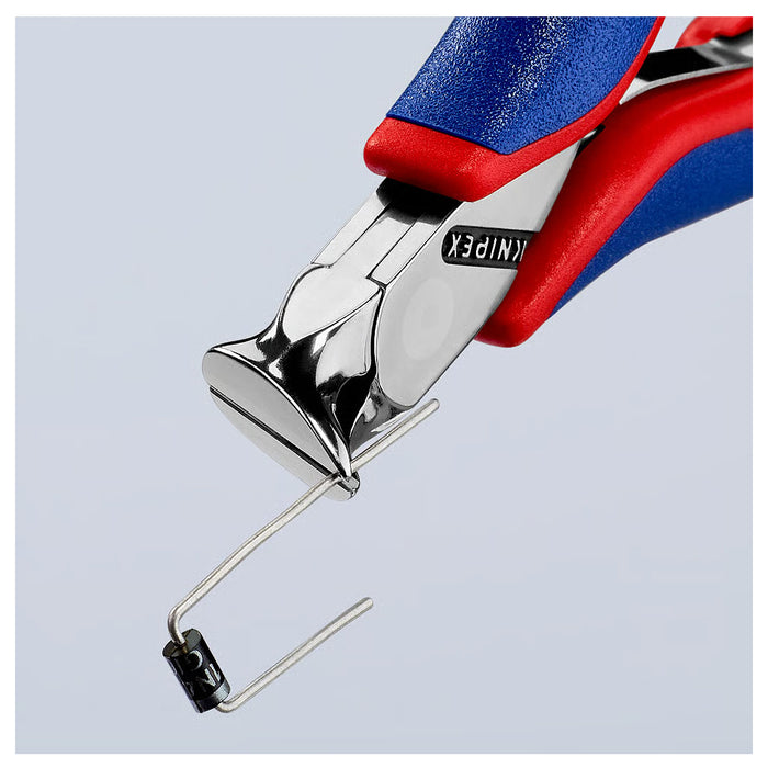 Kìm cắt linh kiện đử, mũi cong 15°, có nang trợ lực KNIPEX 62 12 120 chiều dài 120mm, khả năng cắt từ 0.3mm - 1.0mm