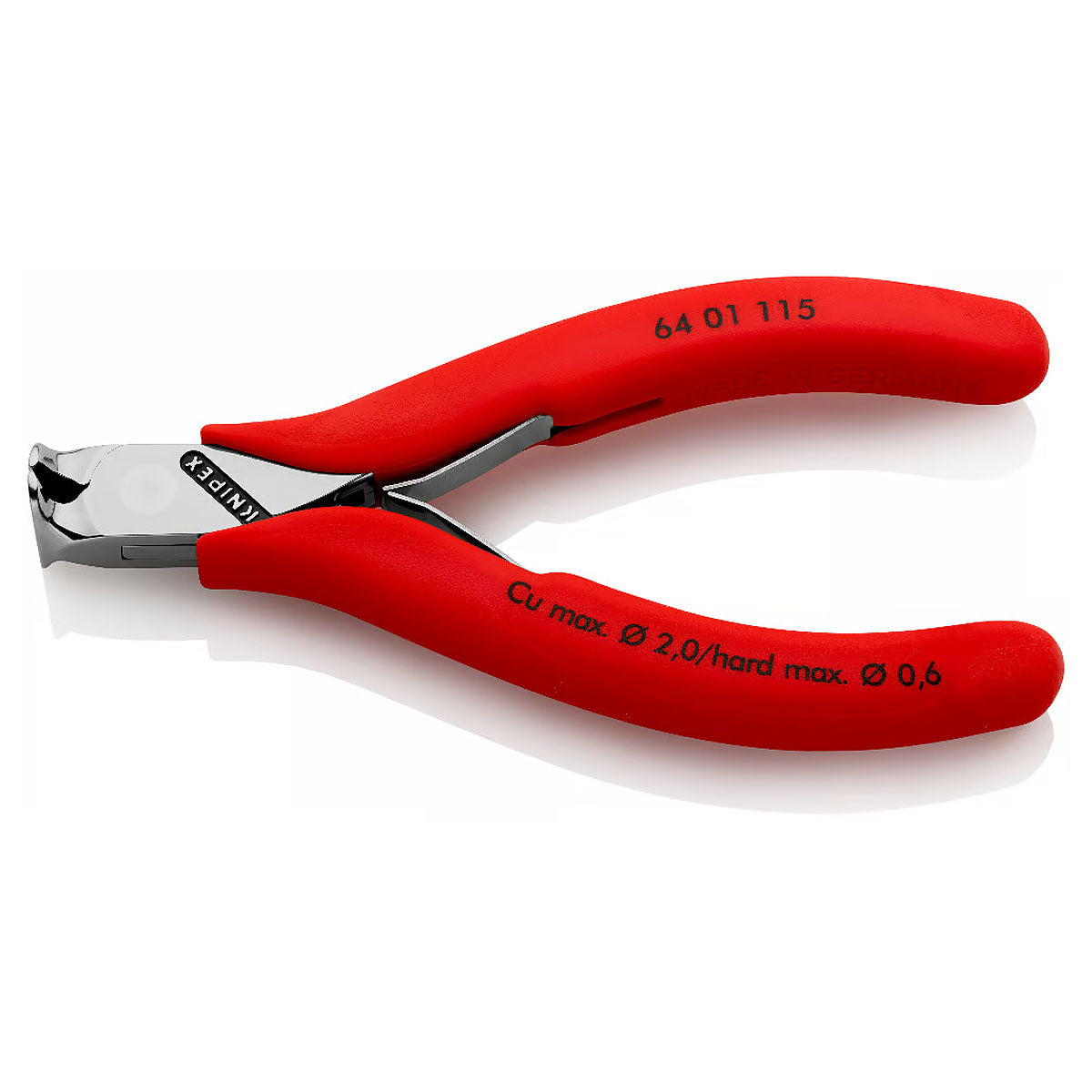 Kìm cắt linh kiện điện tử, có nang trợ lực KNIPEX 64 01 115 chiều dài 115mm, khả năng cắt từ 0.6mm - 2.0mm