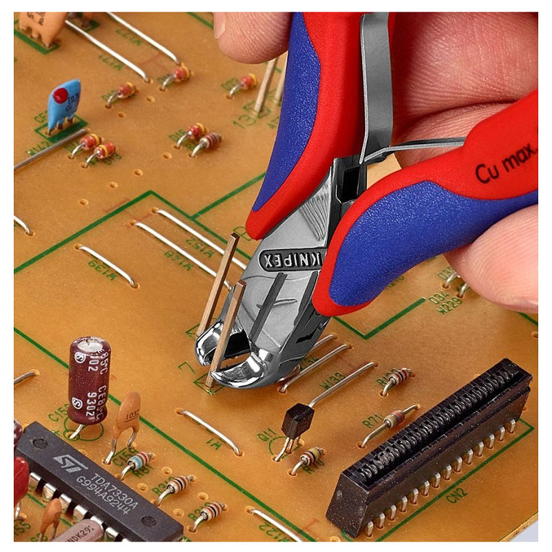 Kìm cắt linh kiện điện tử, có nang trợ lực KNIPEX 64 02 115 chiều dài 115mm, khả năng cắt từ 0.6mm - 2.0mm