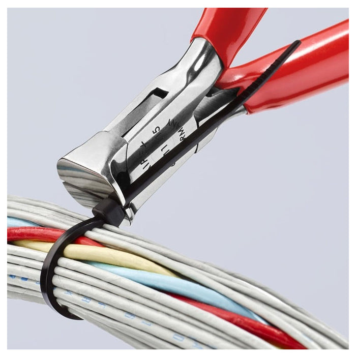 Kìm cắt linh kiện điện tử, có nang trợ lực KNIPEX 64 11 115 chiều dài 115mm, khả năng cắt từ 0.8mm - 1.4mm