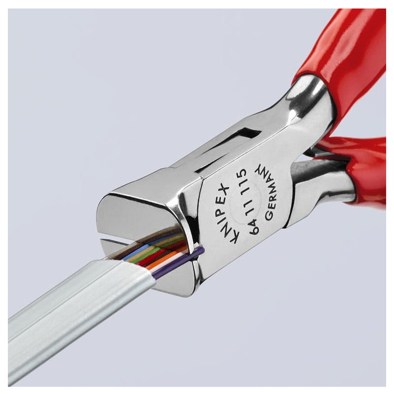 Kìm cắt linh kiện điện tử, có nang trợ lực KNIPEX 64 11 115 chiều dài 115mm, khả năng cắt từ 0.8mm - 1.4mm