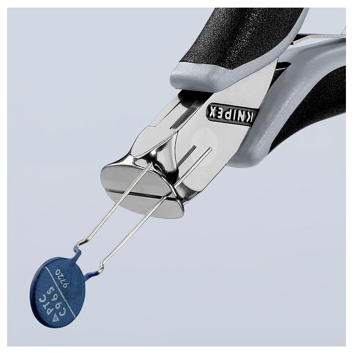 Kìm cắt linh kiện điện tử chống tĩnh điện, có nang trợ lực KNIPEX 64 12 115 ESD chiều dài 115mm, khả năng cắt từ 0.8mm - 1.4mm