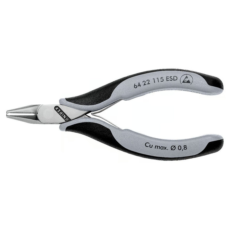 Kìm cắt linh kiện điện tử chống tĩnh điện, có nang trợ lực KNIPEX 64 22 115 ESD chiều dài 115mm, khả năng cắt 0.8mm