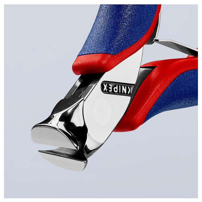 Kìm cắt linh kiện đử, mũi cong 15°, có nang trợ lực KNIPEX 64 32 120 chiều dài 120mm, khả năng cắt từ 0.5mm - 1.5mm