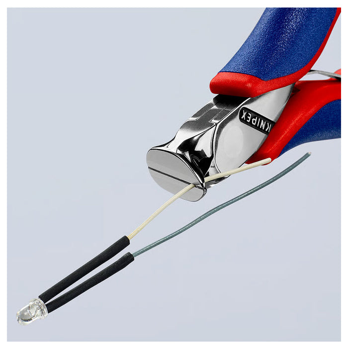 Kìm cắt linh kiện đử, mũi cong 15°, có nang trợ lực KNIPEX 64 32 120 chiều dài 120mm, khả năng cắt từ 0.5mm - 1.5mm