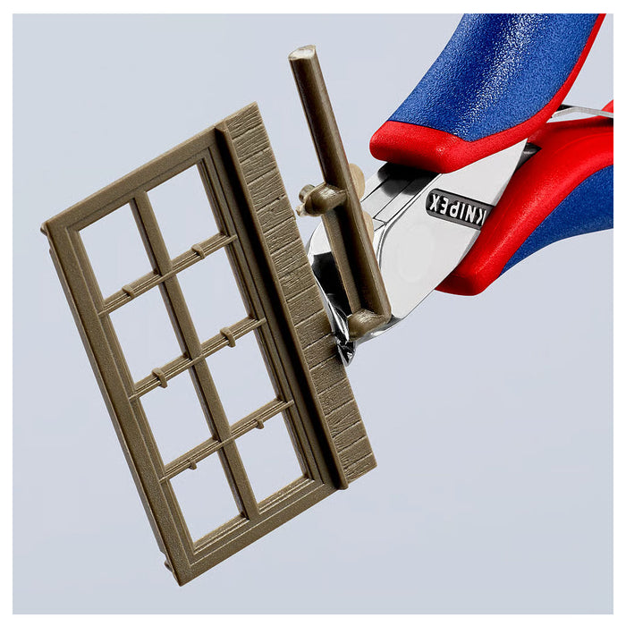 Kìm cắt linh kiện đử, mũi cong 27°, có nang trợ lực KNIPEX 64 52 115 chiều dài 115mm, khả năng cắt 1.3mm