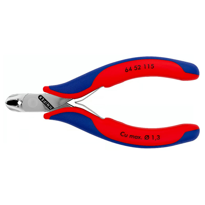 Kìm cắt linh kiện đử, mũi cong 27°, có nang trợ lực KNIPEX 64 52 115 chiều dài 115mm, khả năng cắt 1.3mm